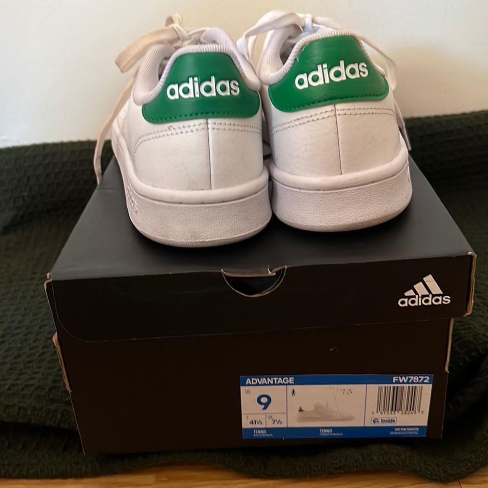 Adidas Advantage with green backs